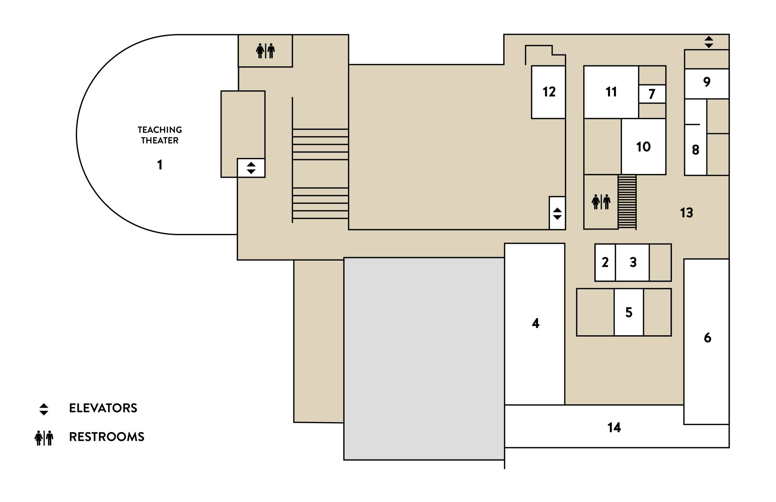 2d map of lbjsc floor 4