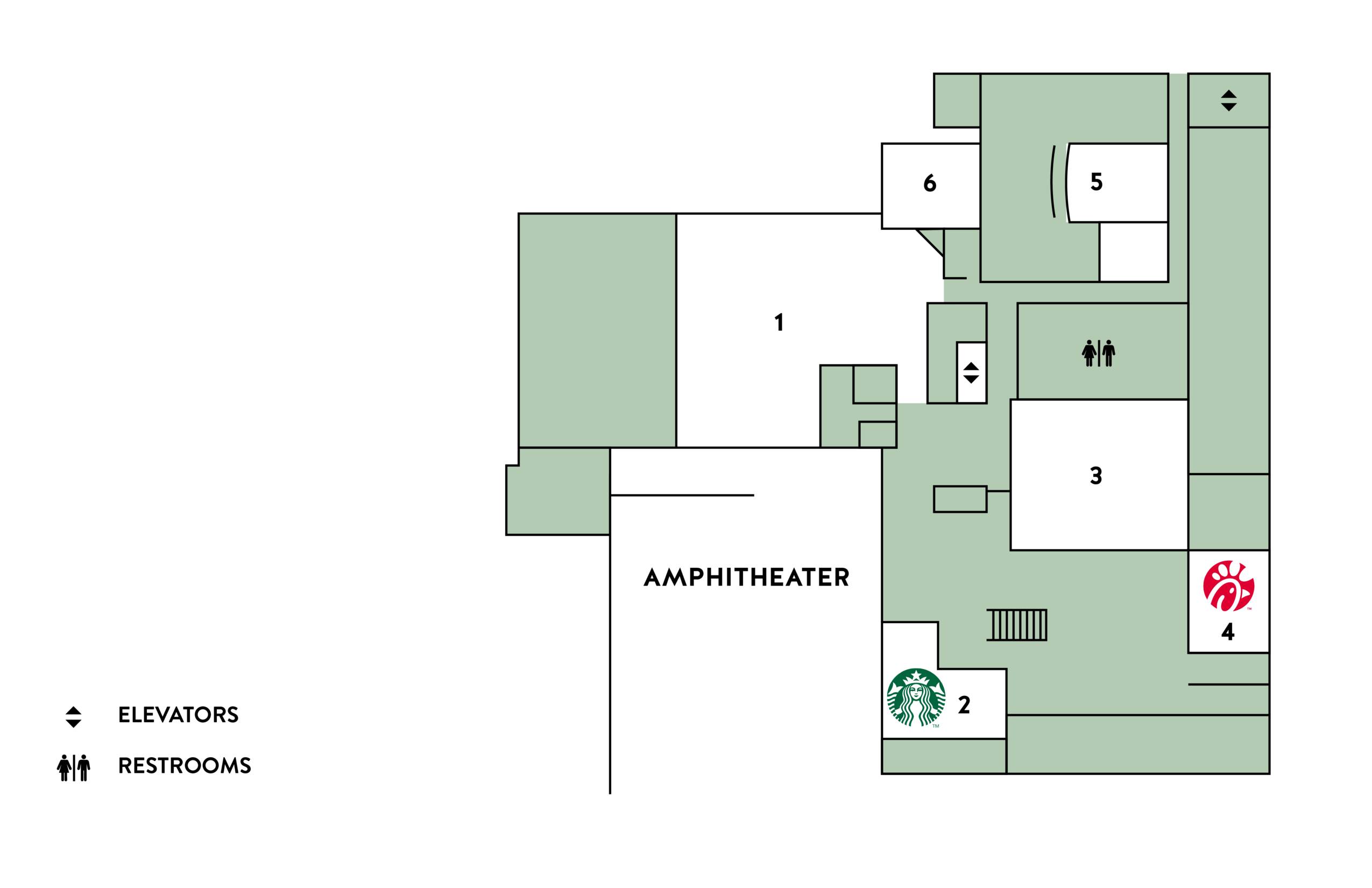 2d map of lbjsc 1st floor