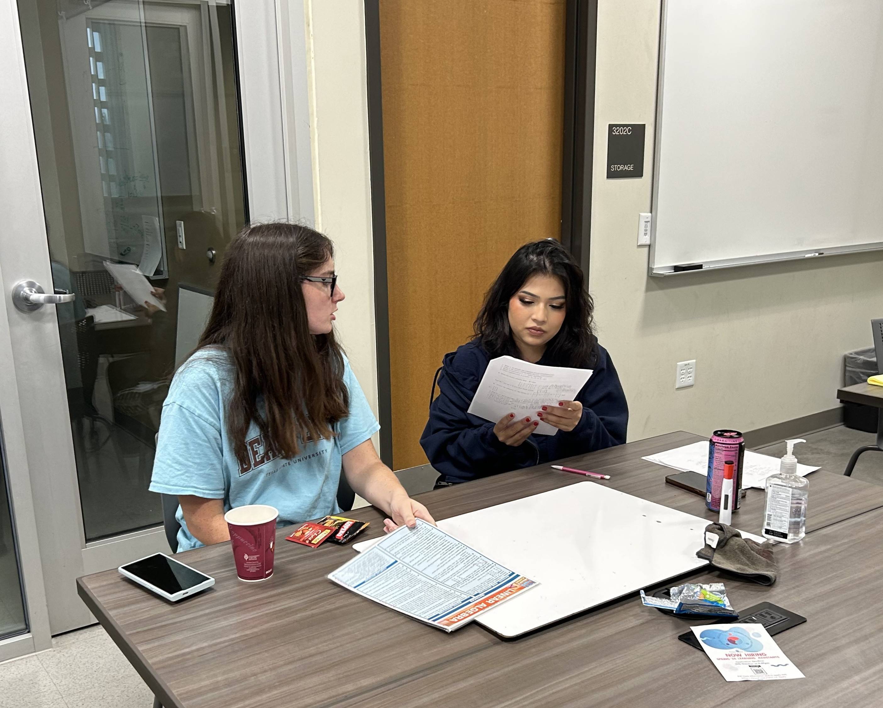 Two students discussing 