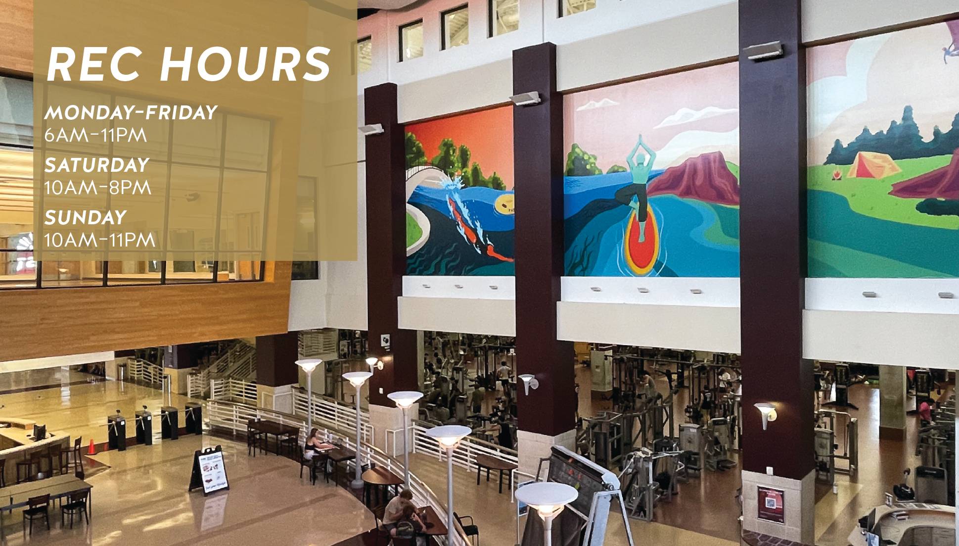 Image with Recreation Center hours.