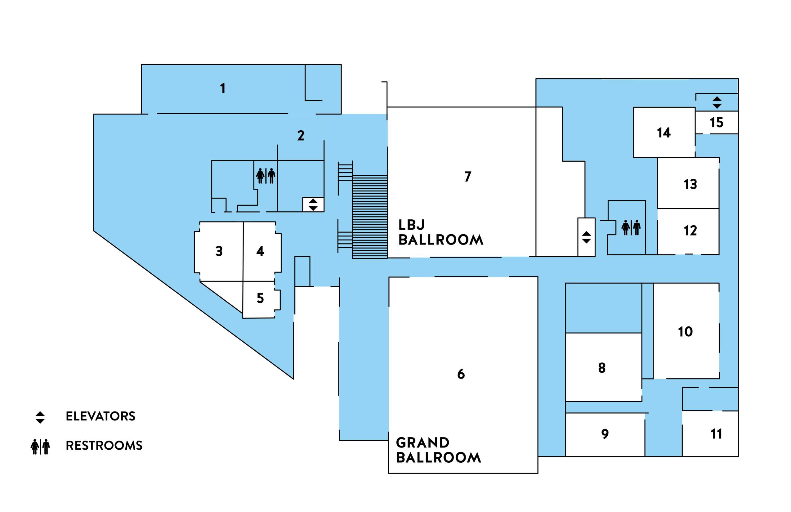 2d map of lbjsc 3rd floor