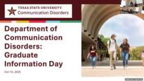 Graduate Degree Program : Department of Communication Disorders : Texas ...