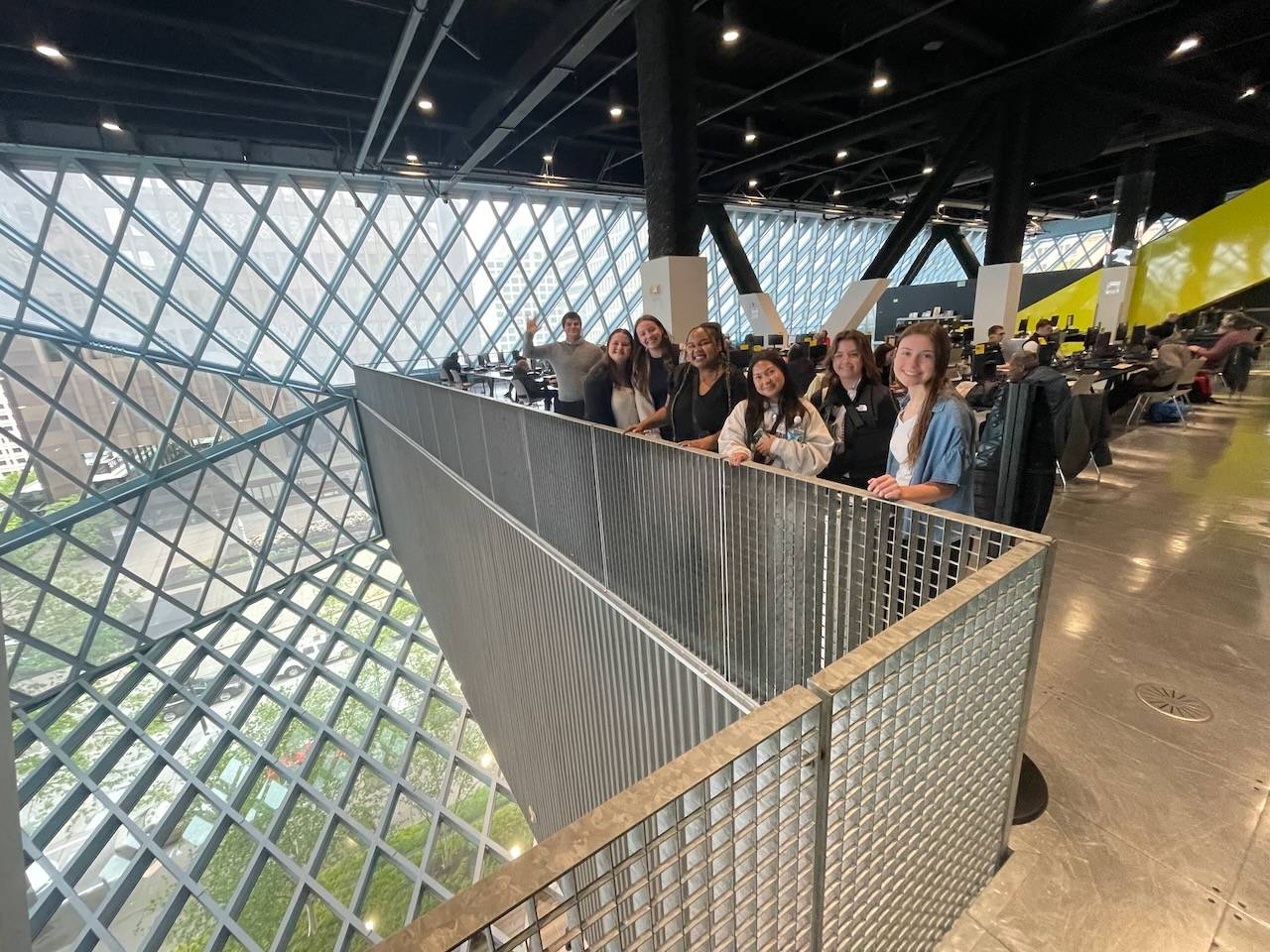Stelos Scholars explore the Seattle Public Library.