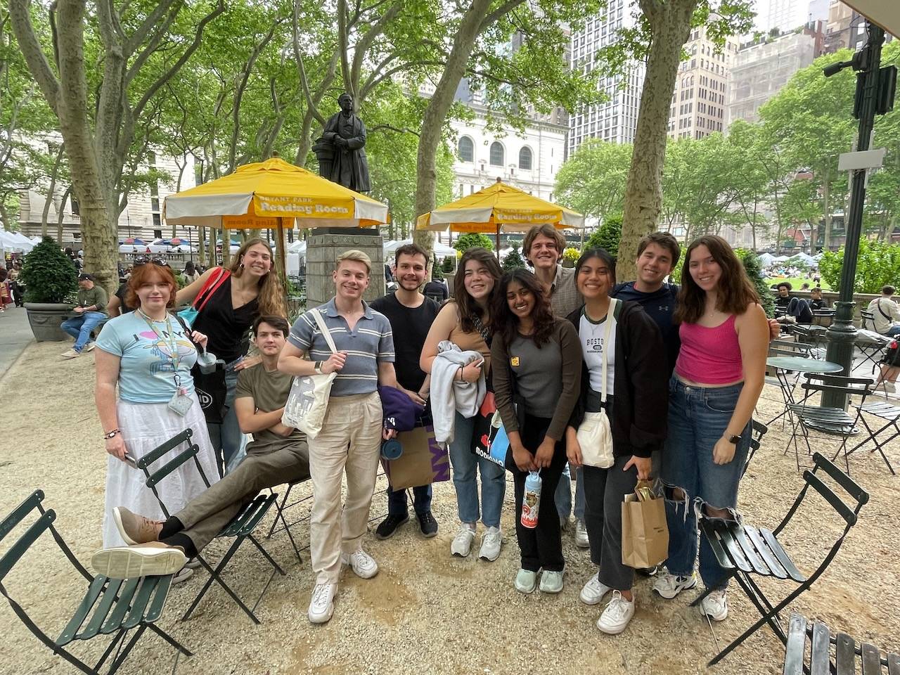 Stelos Scholars in Bryant Park, NYC.