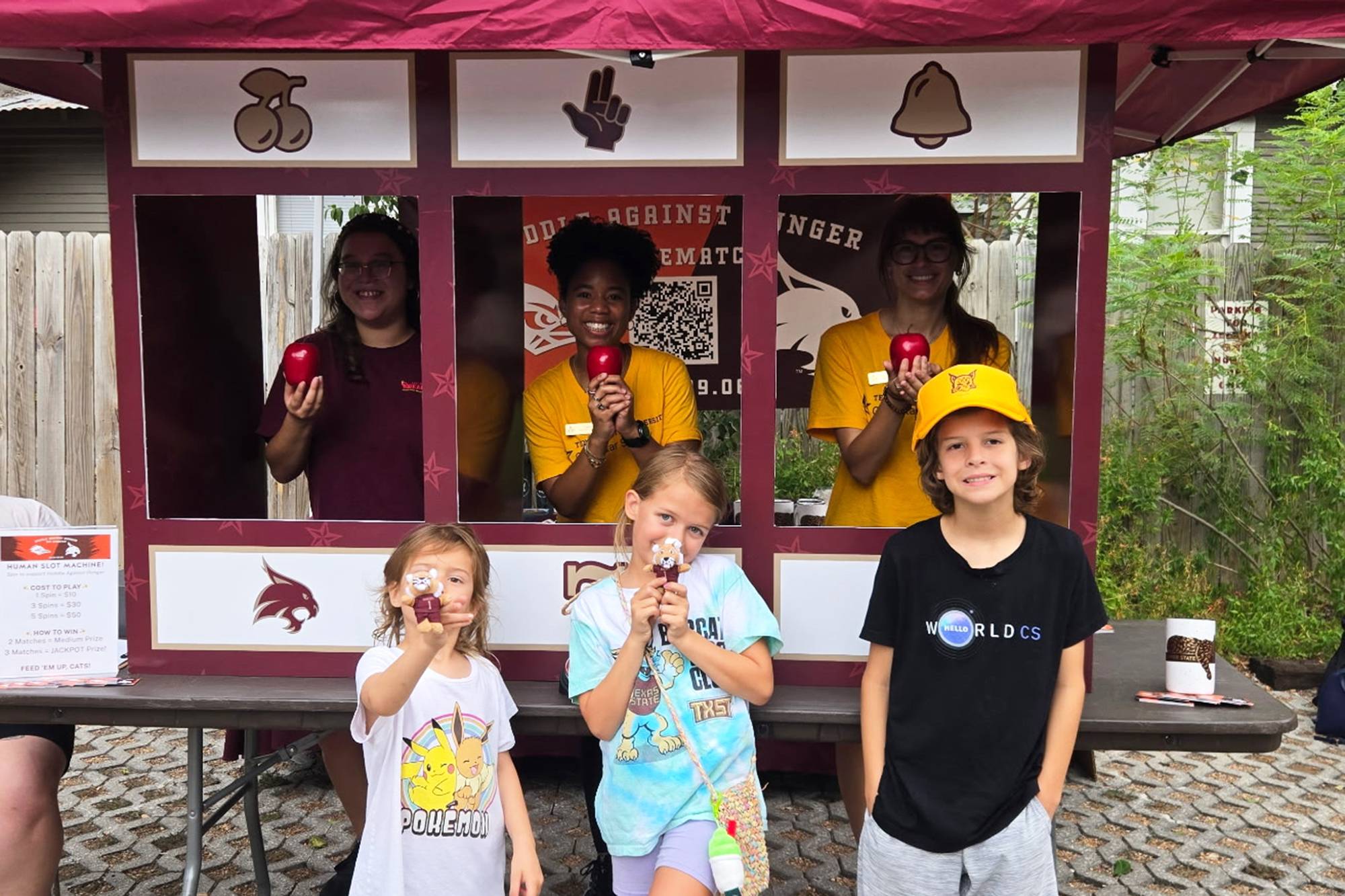 Texas State themed human slot machine