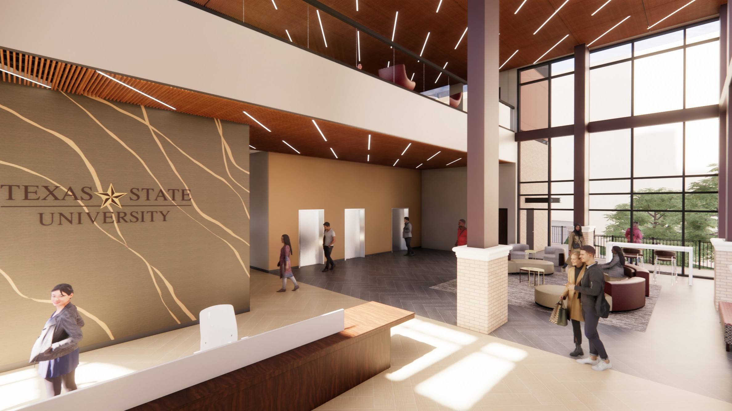 Hilltop Phase II - Rendering of Two Story Lobby West Tower