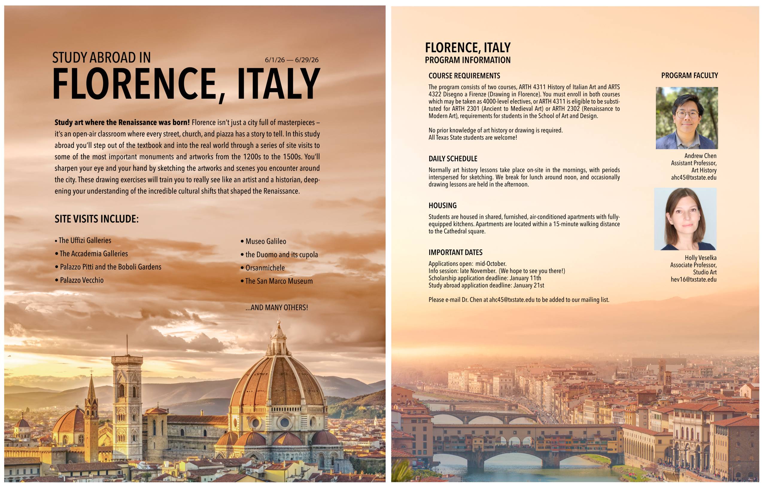 Poster for Florence 2026 Program