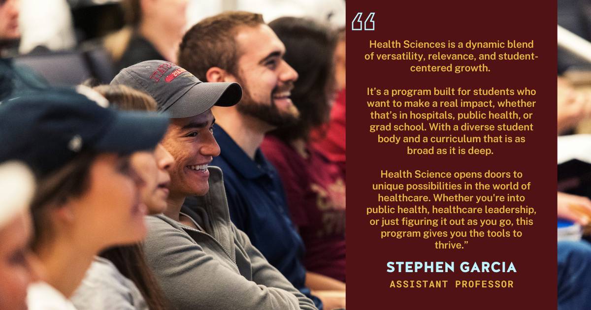 stephen garcia quote and image of students laughing in class
