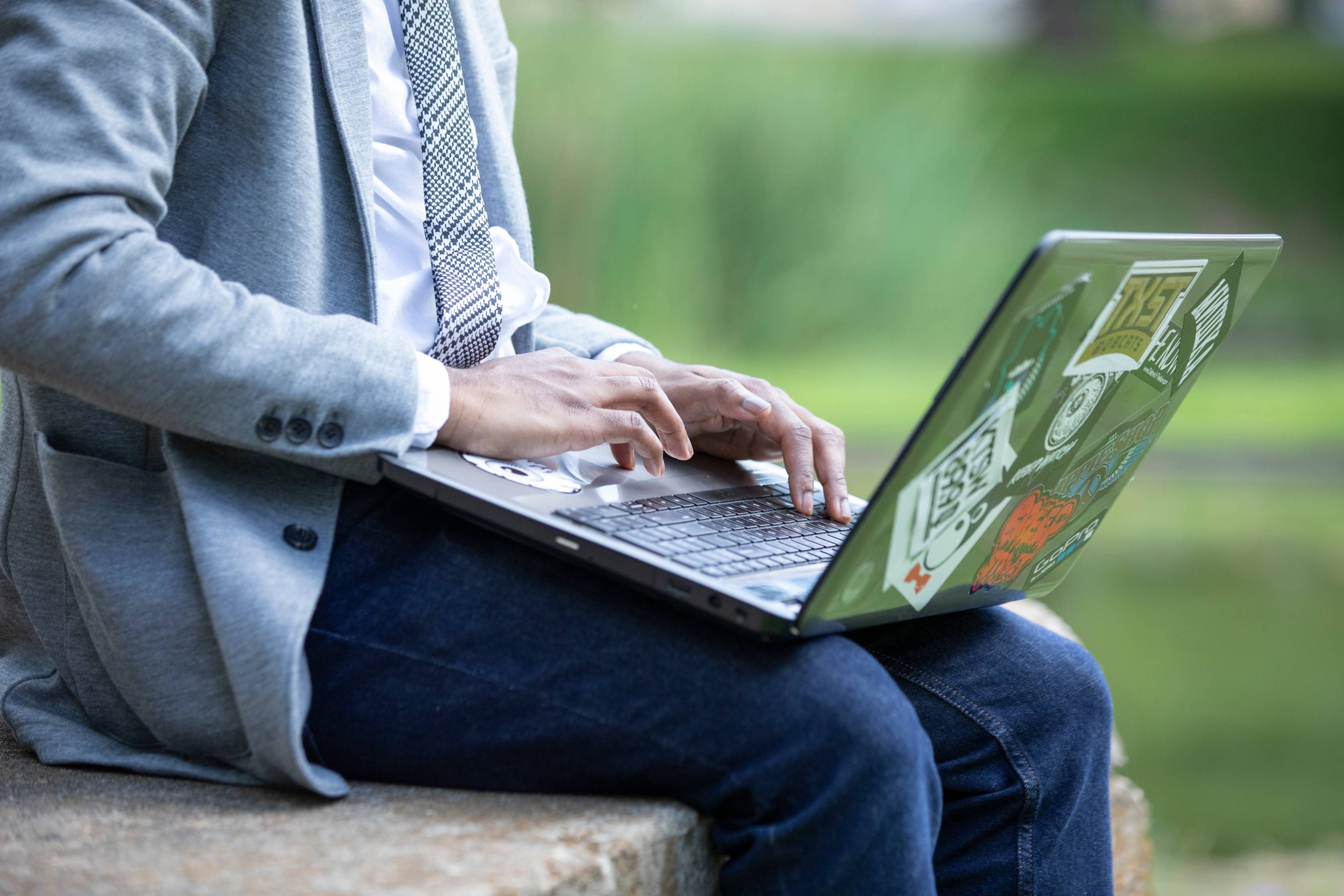 Person using a laptop