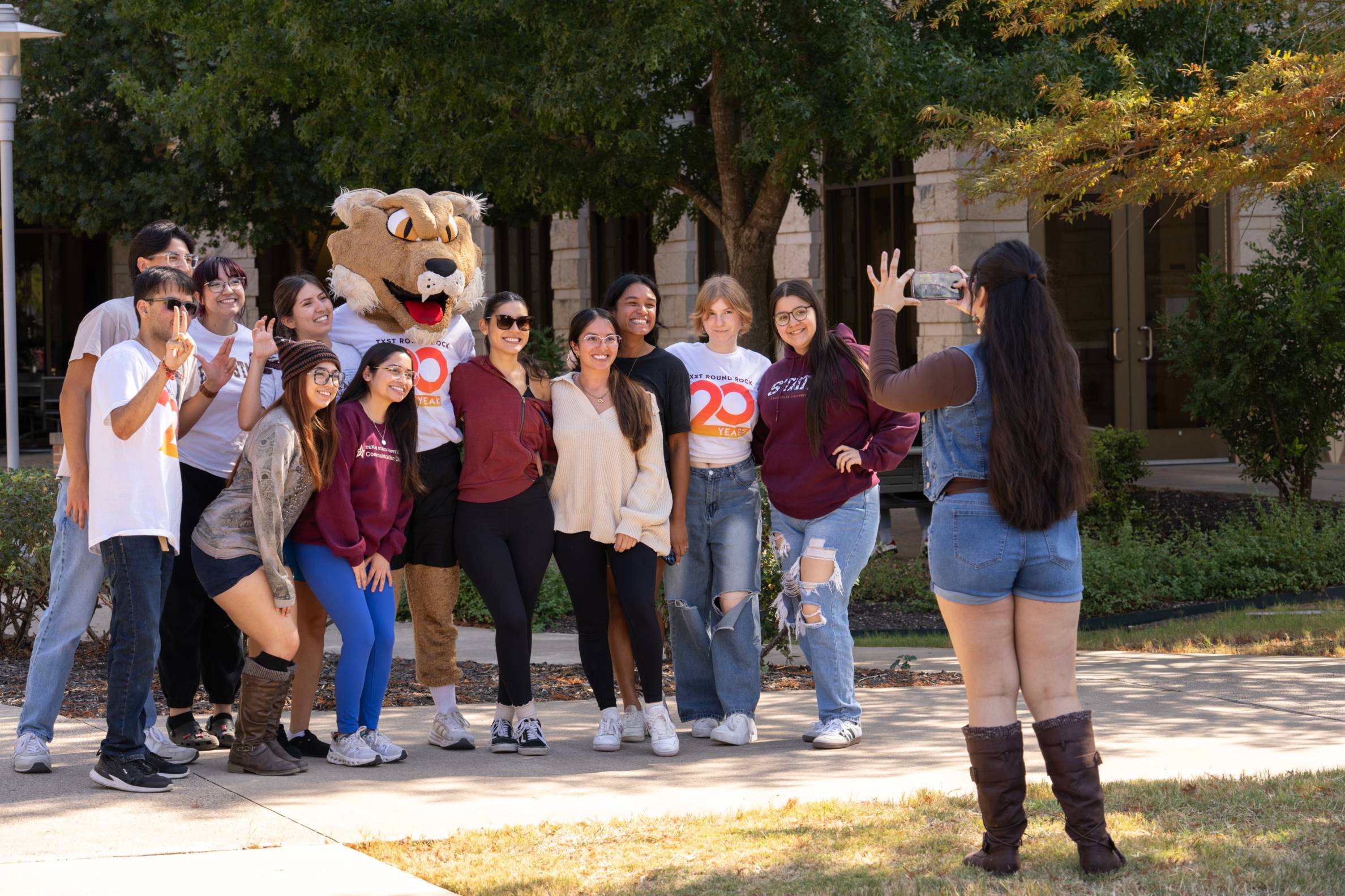 group picture with bobcat