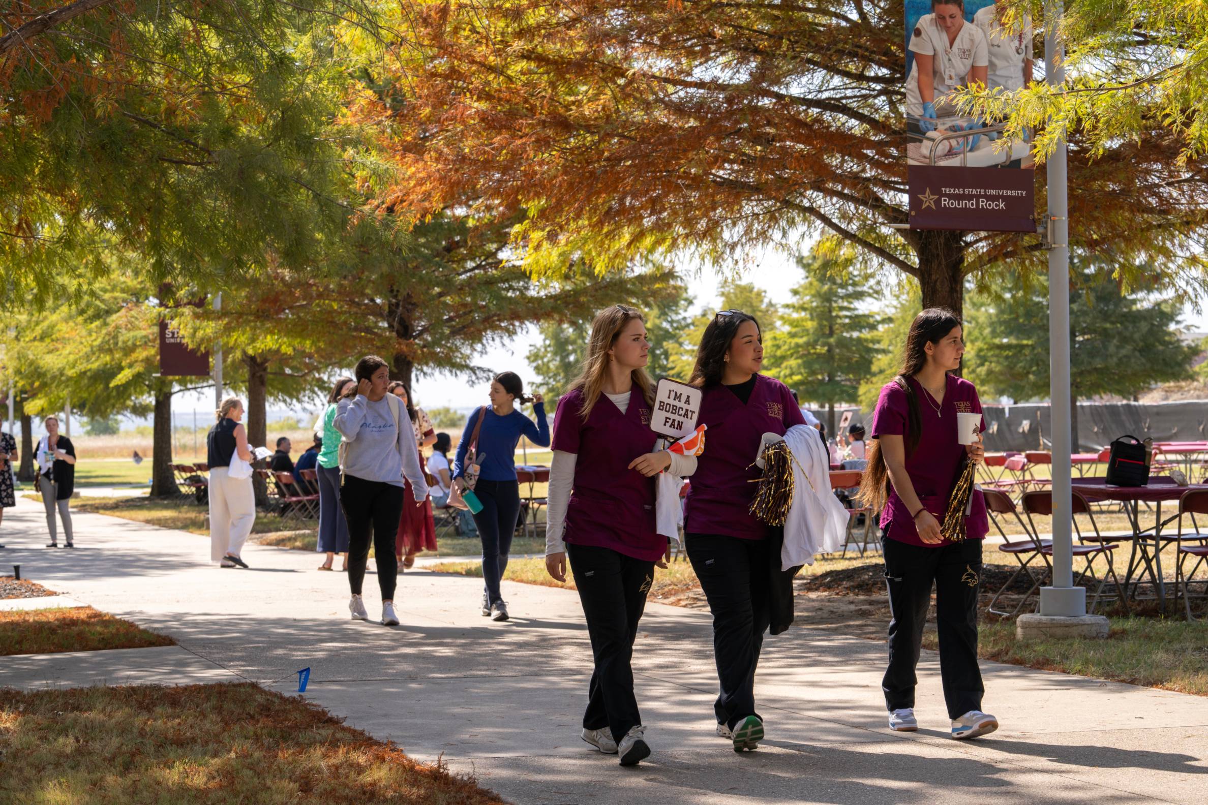 students walking