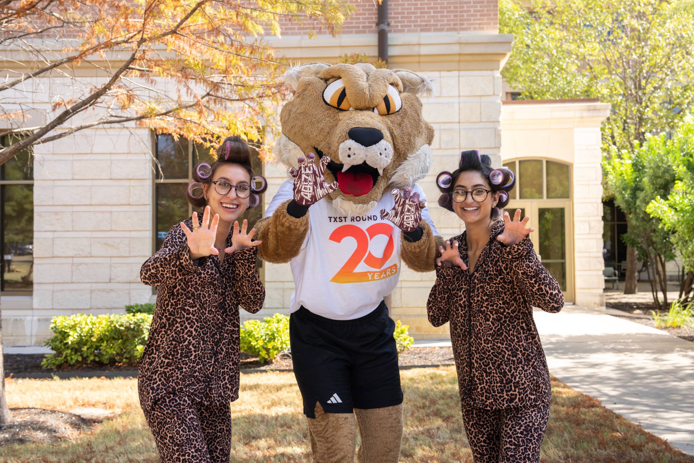 two students with bobcat