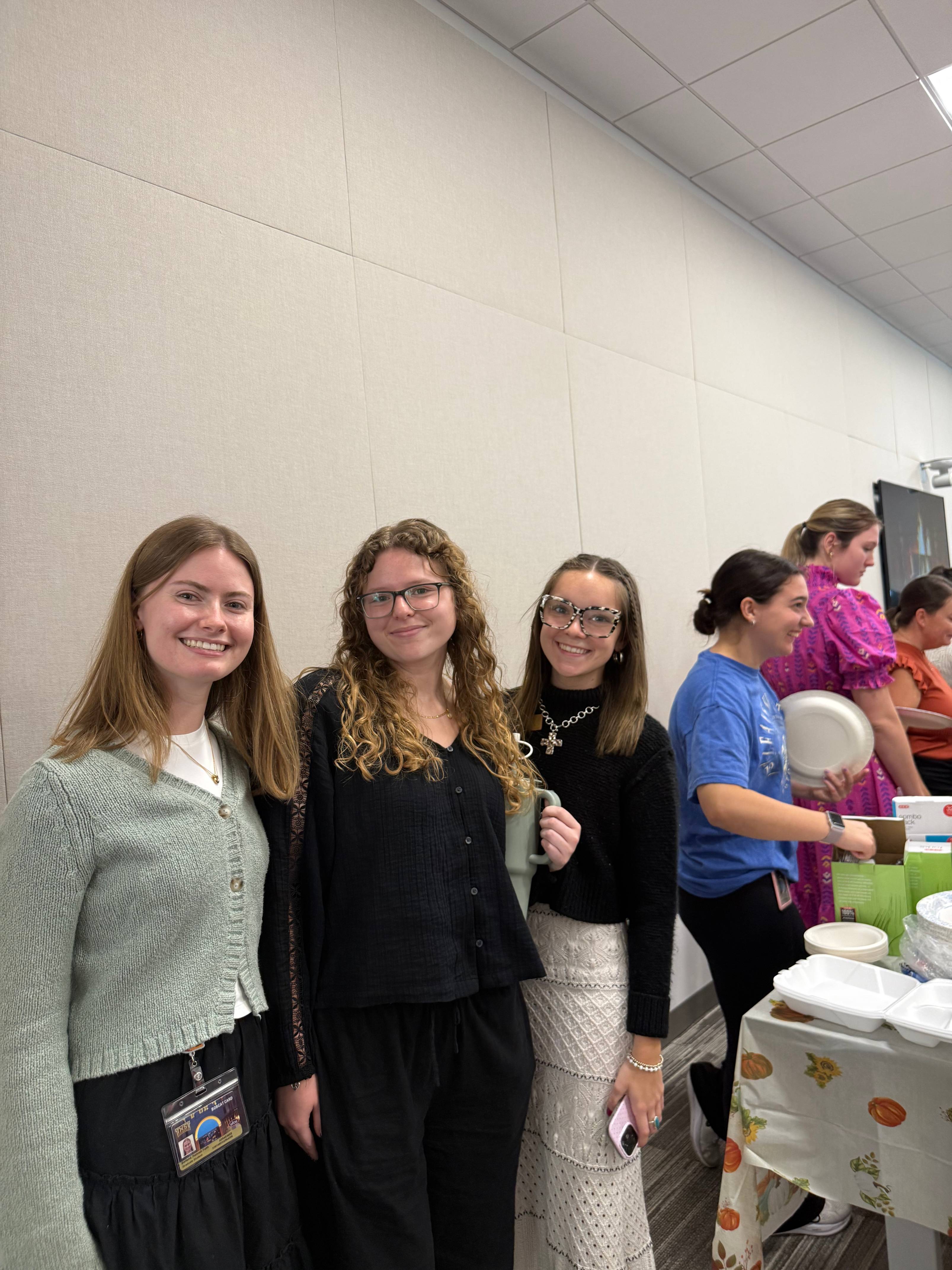 Student in line to get food.