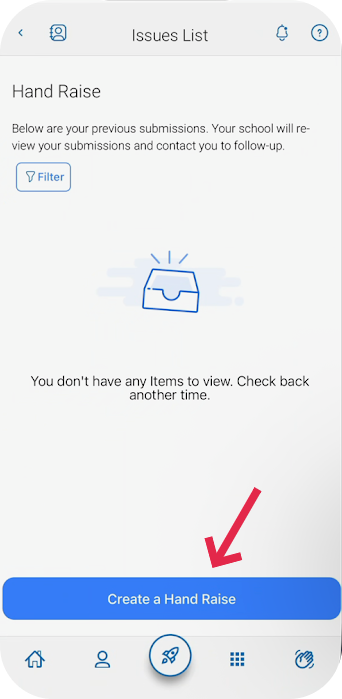 Select "Create Handraise" in top left corner