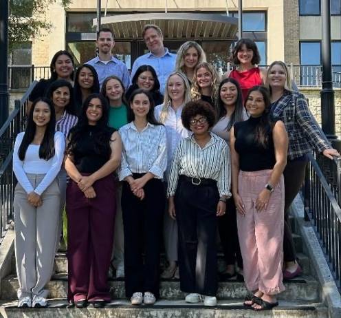 Texas State University Dietetic Interns standing on the stairs 