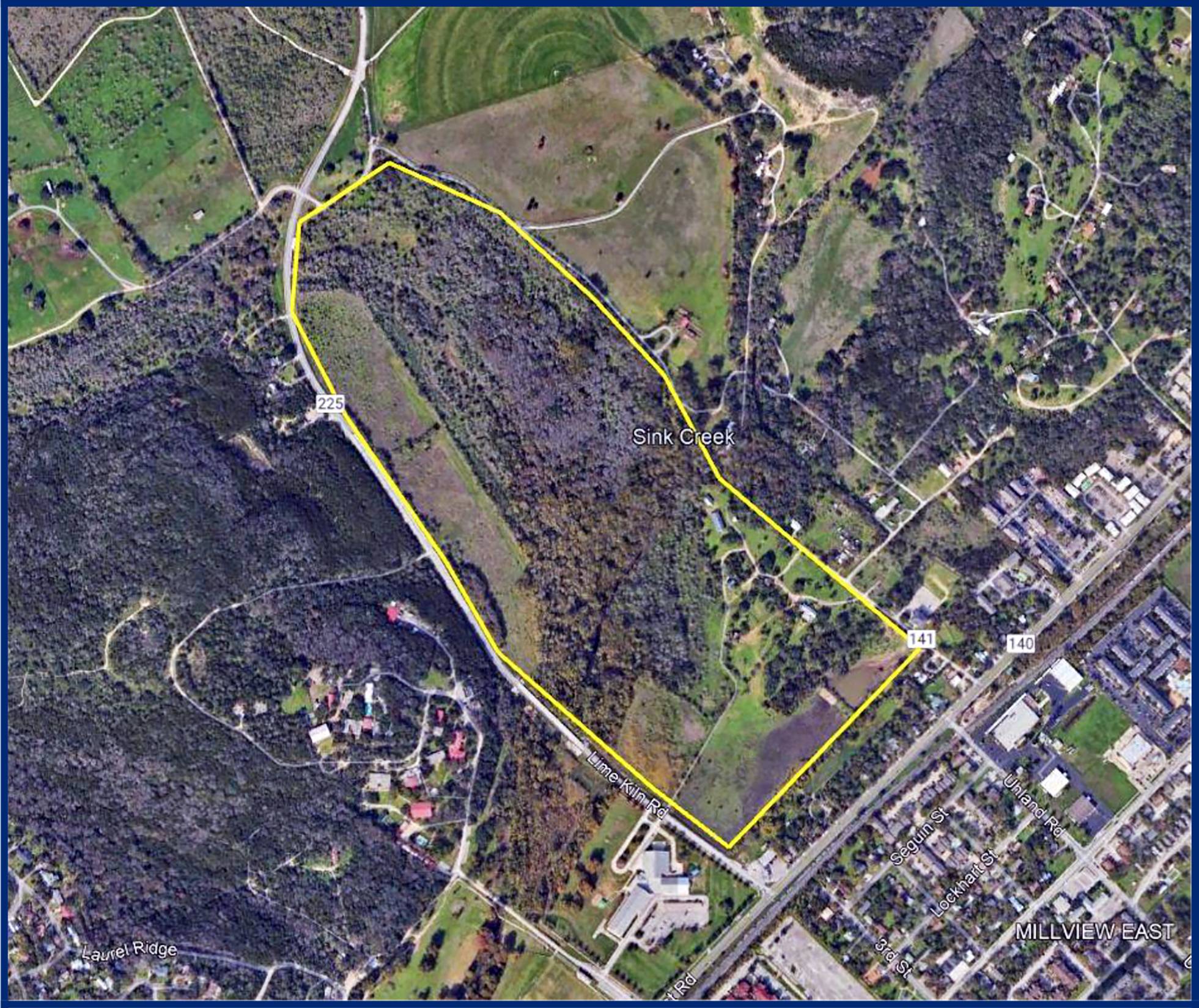 satellite view of sink creek property