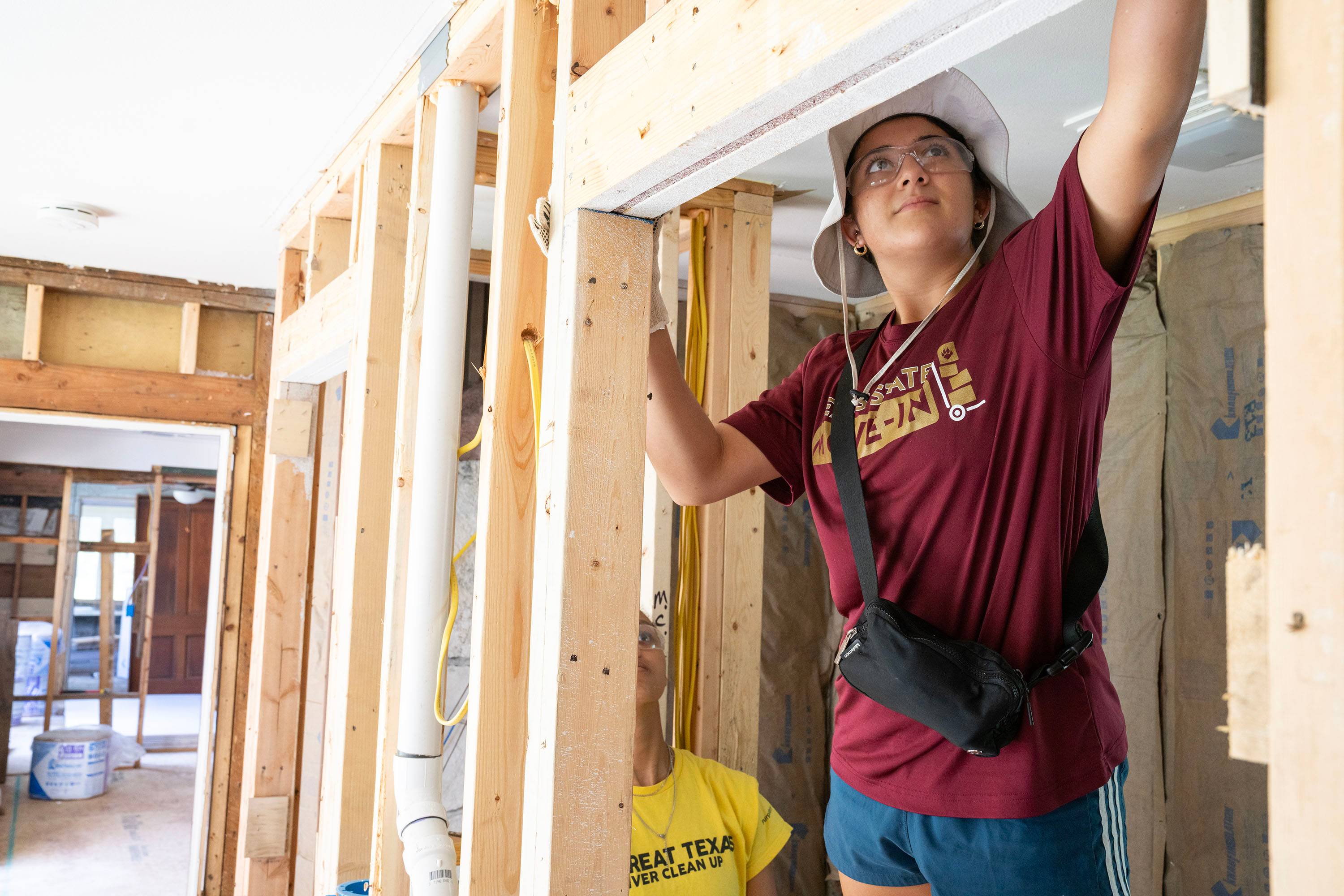 Student building a home