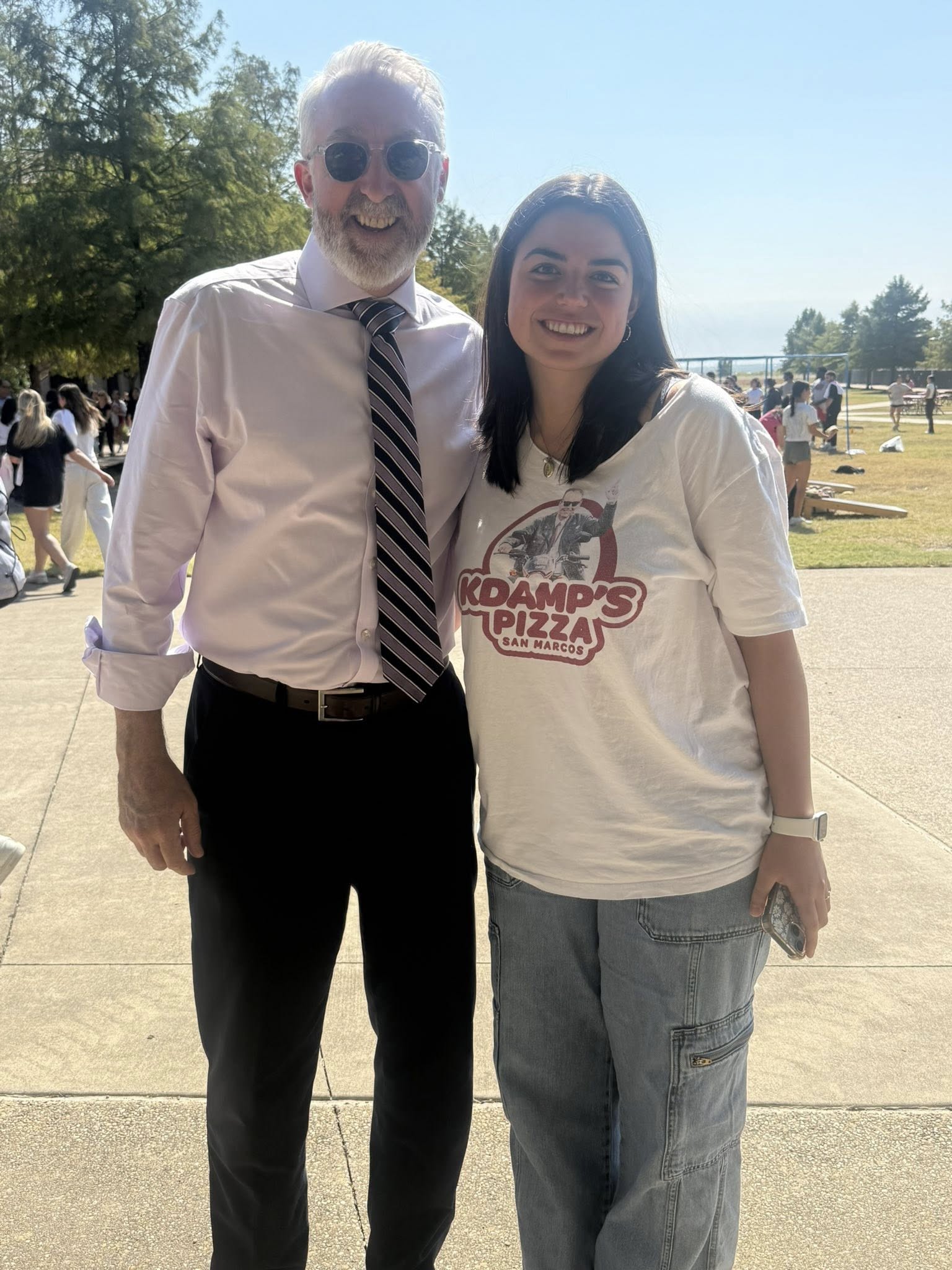 Dr. Hamilton with a student