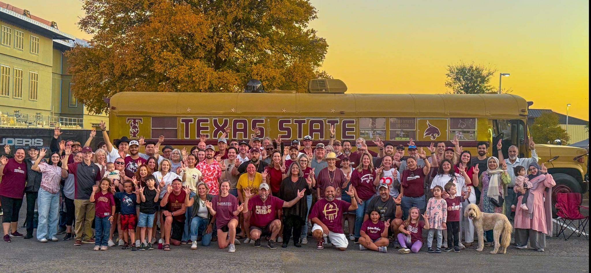 people tailgating on campus