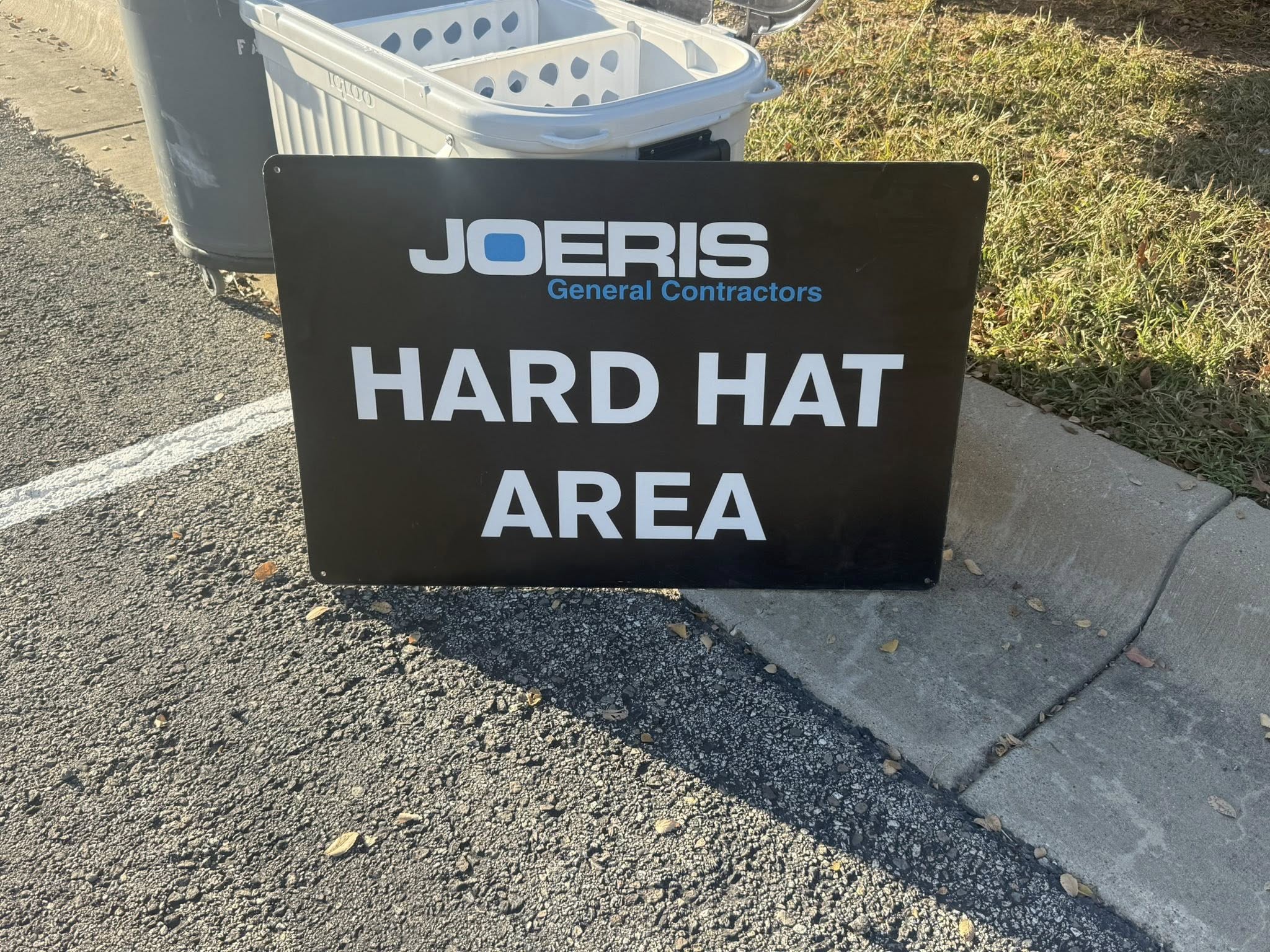 a sign from a construction company