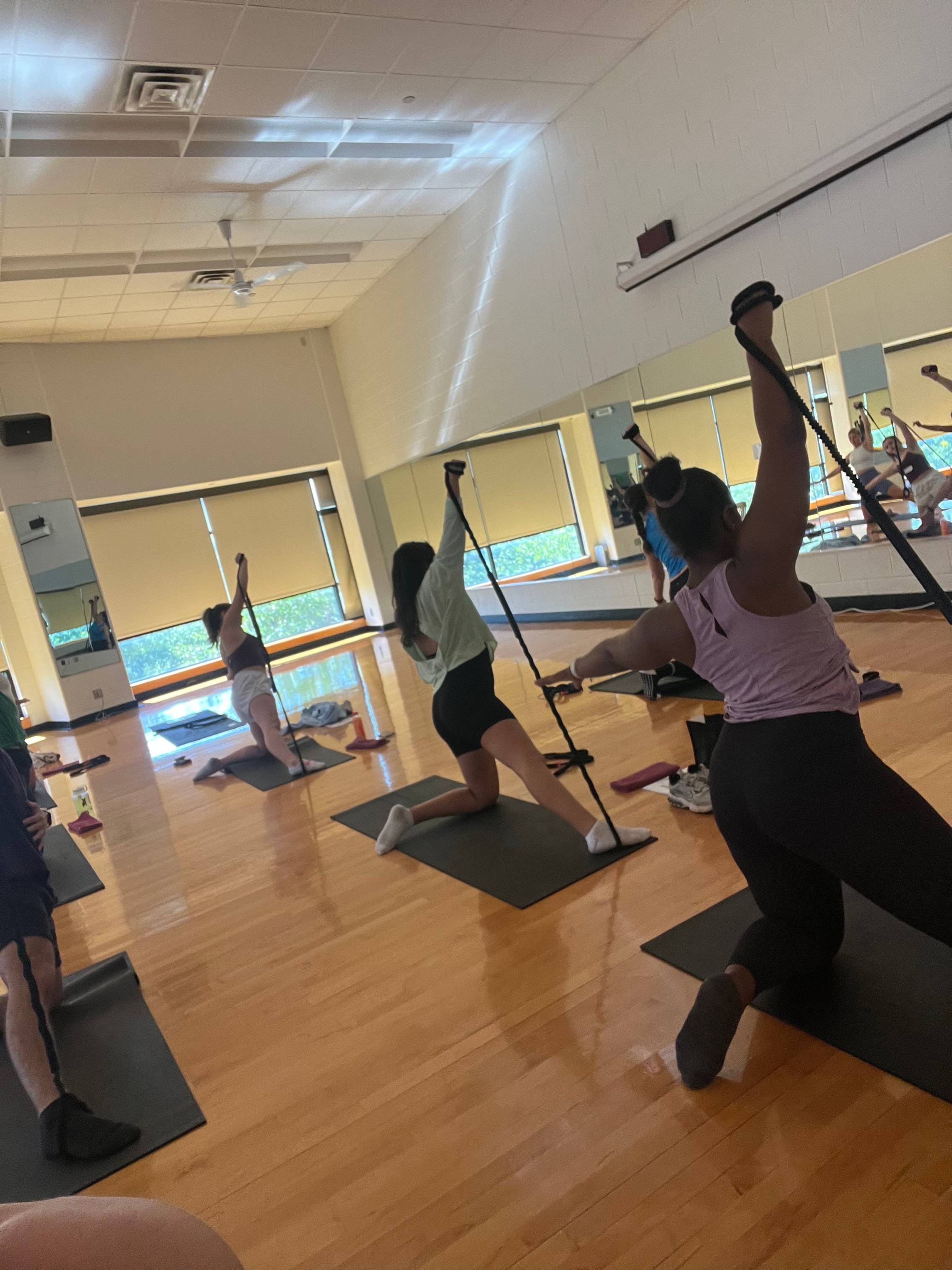 Students posing after a boxing class