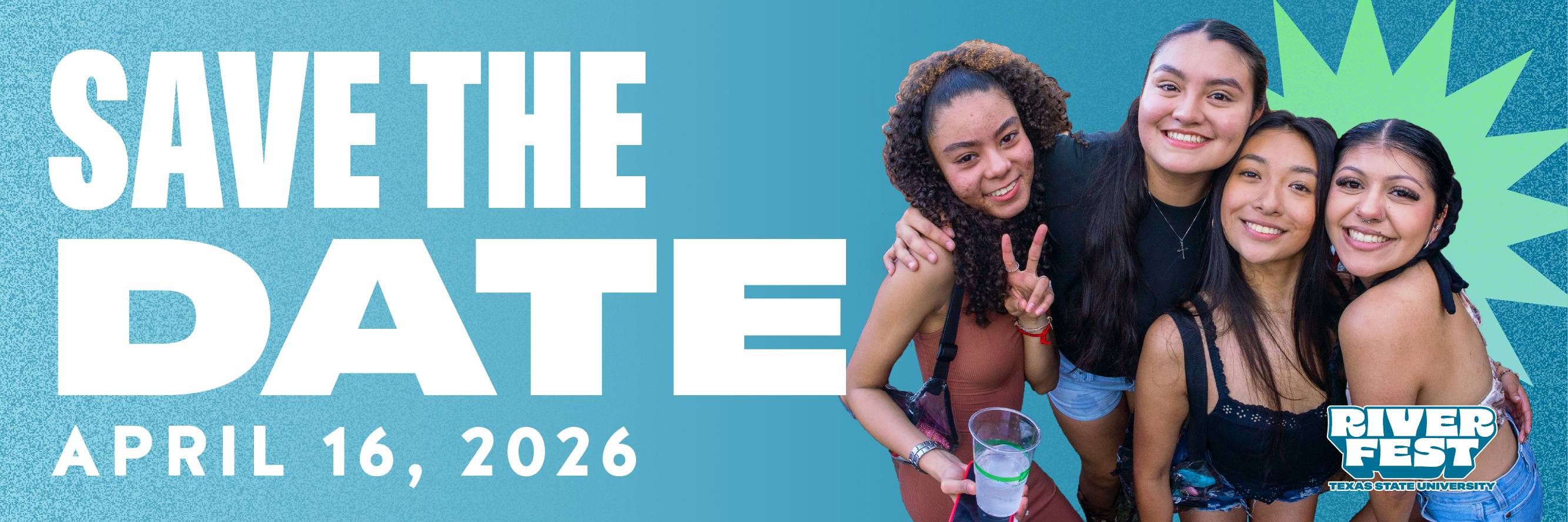 Save the date graphic design with students