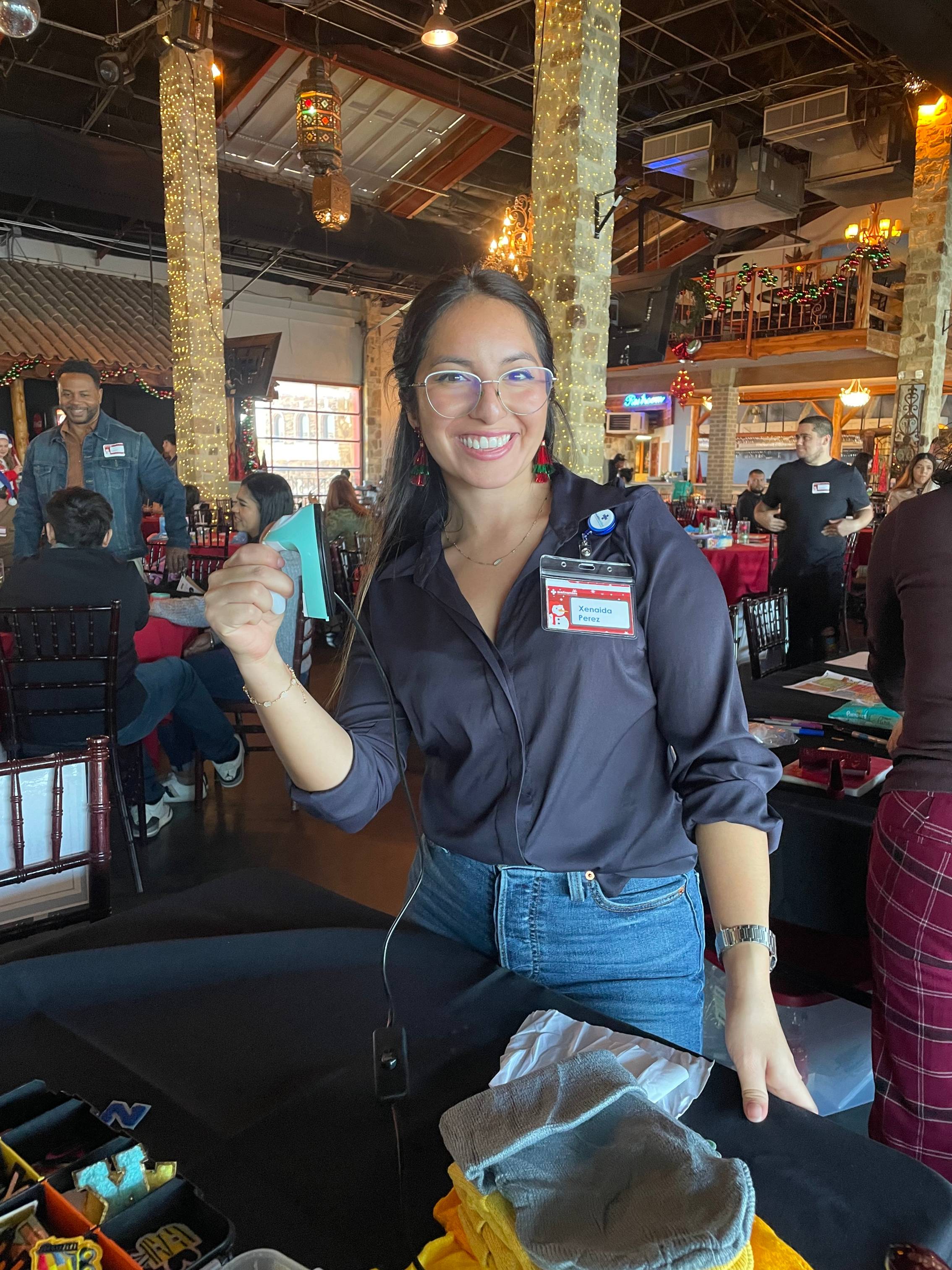 CDIS student enjoying the Austin Smiles holiday party.