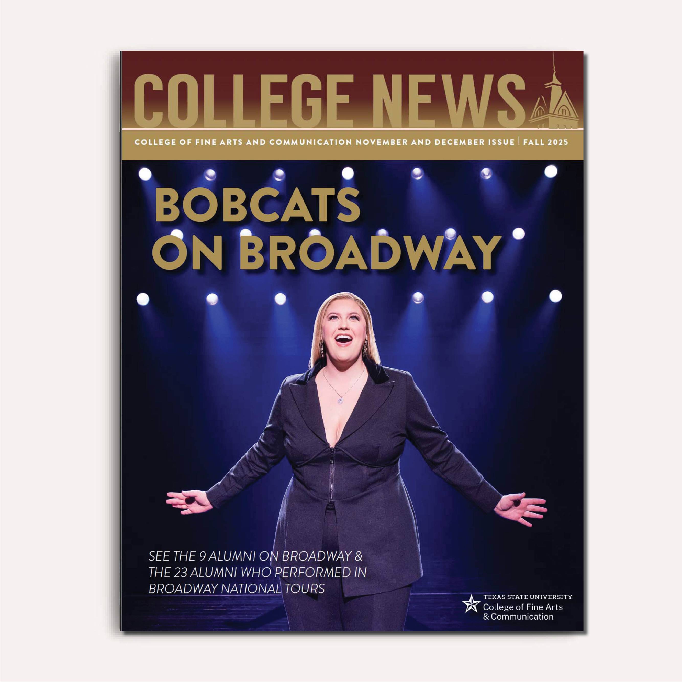 2 Art and Design stand by their showcase for the cover of October College News