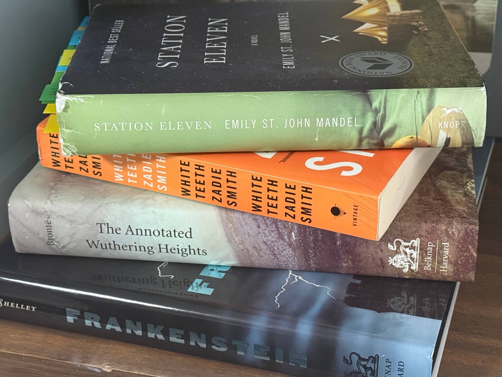 4 books over a table
