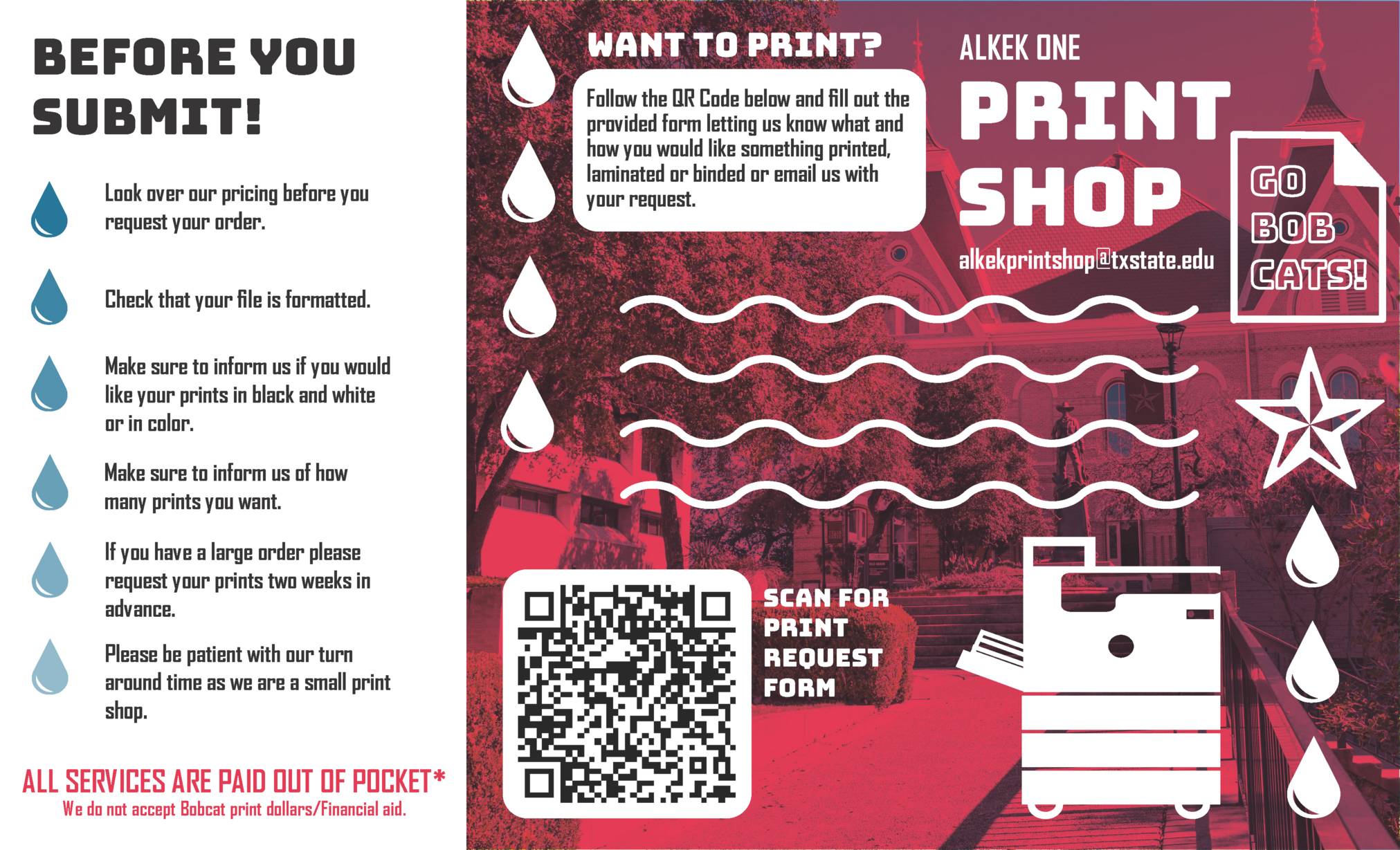 Print shop flyer