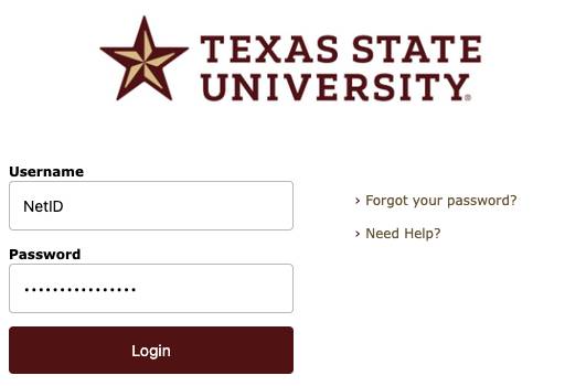 TXST Login Page