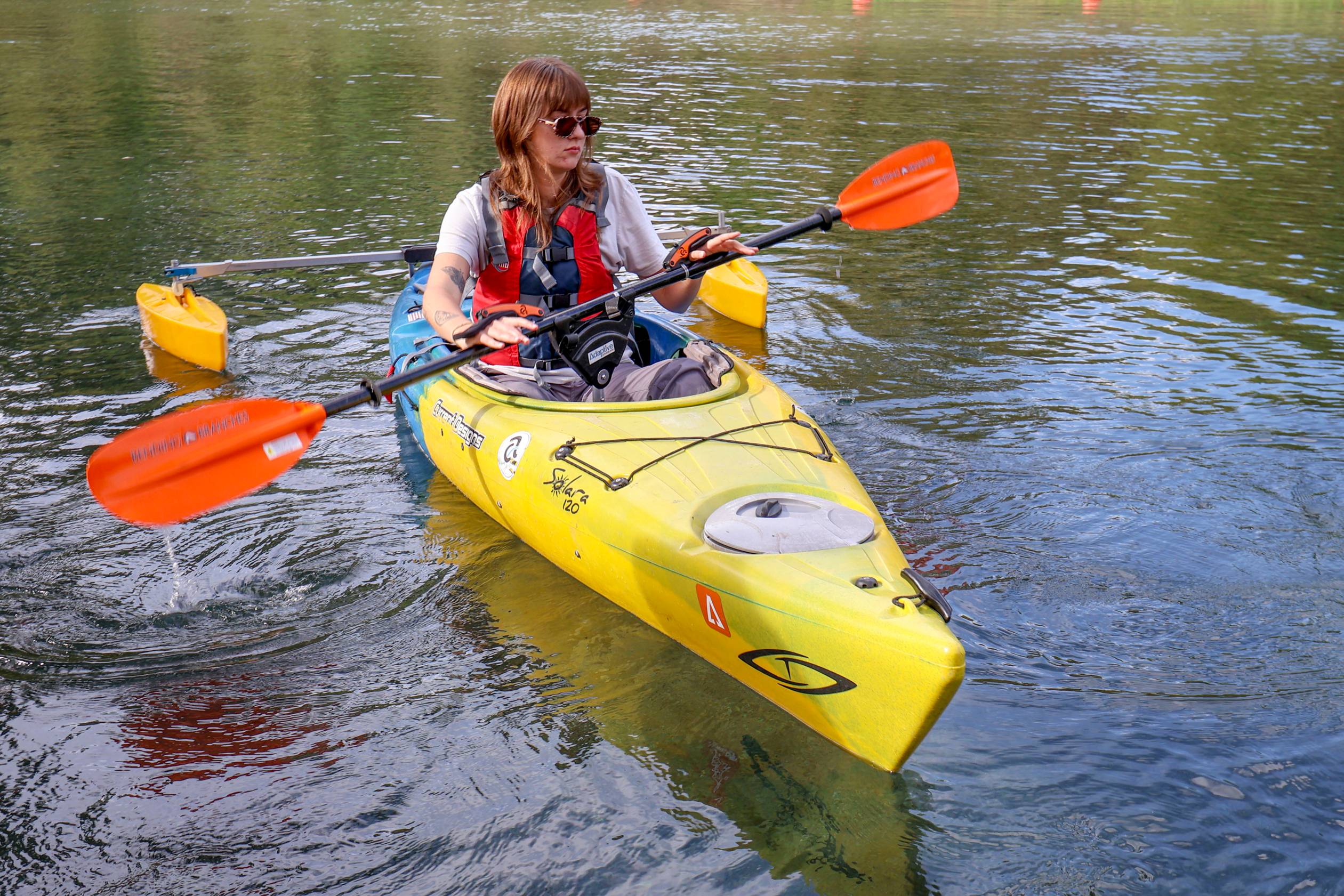 woman in a kayak