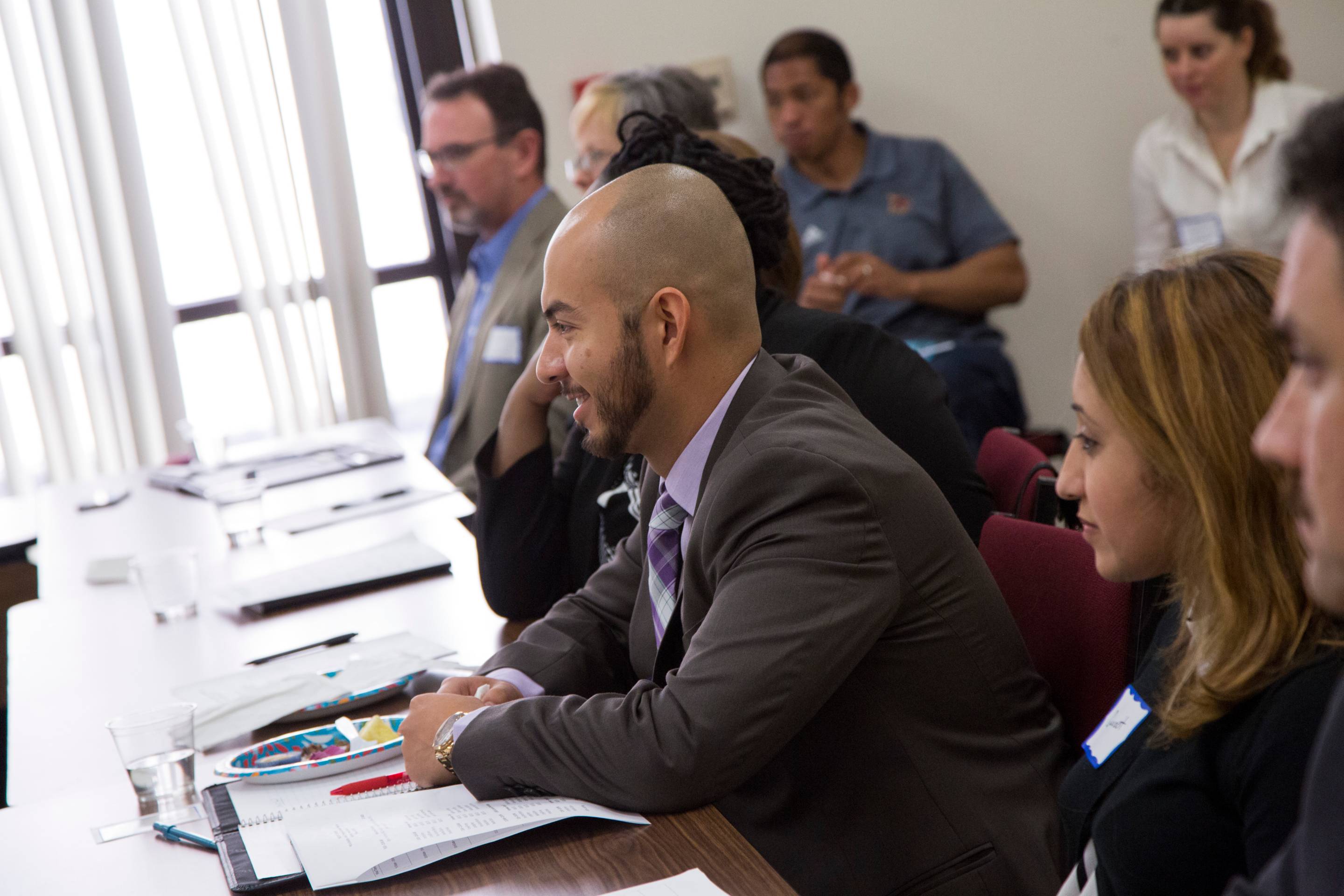 Student at a career fair
