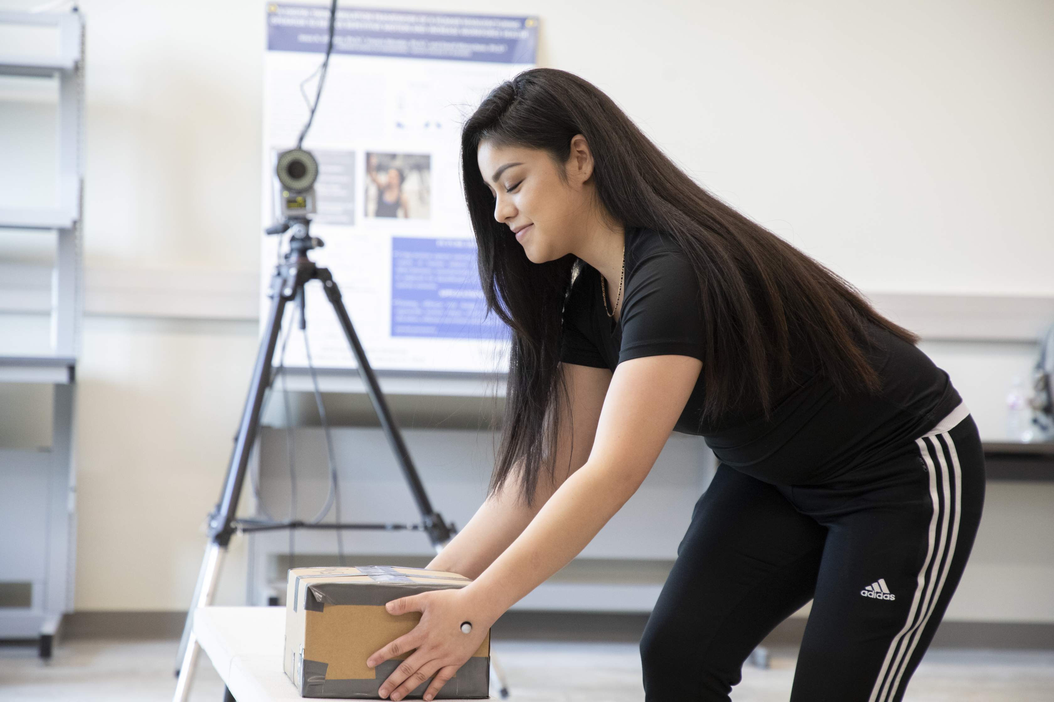 Student performing a motion capture experiment