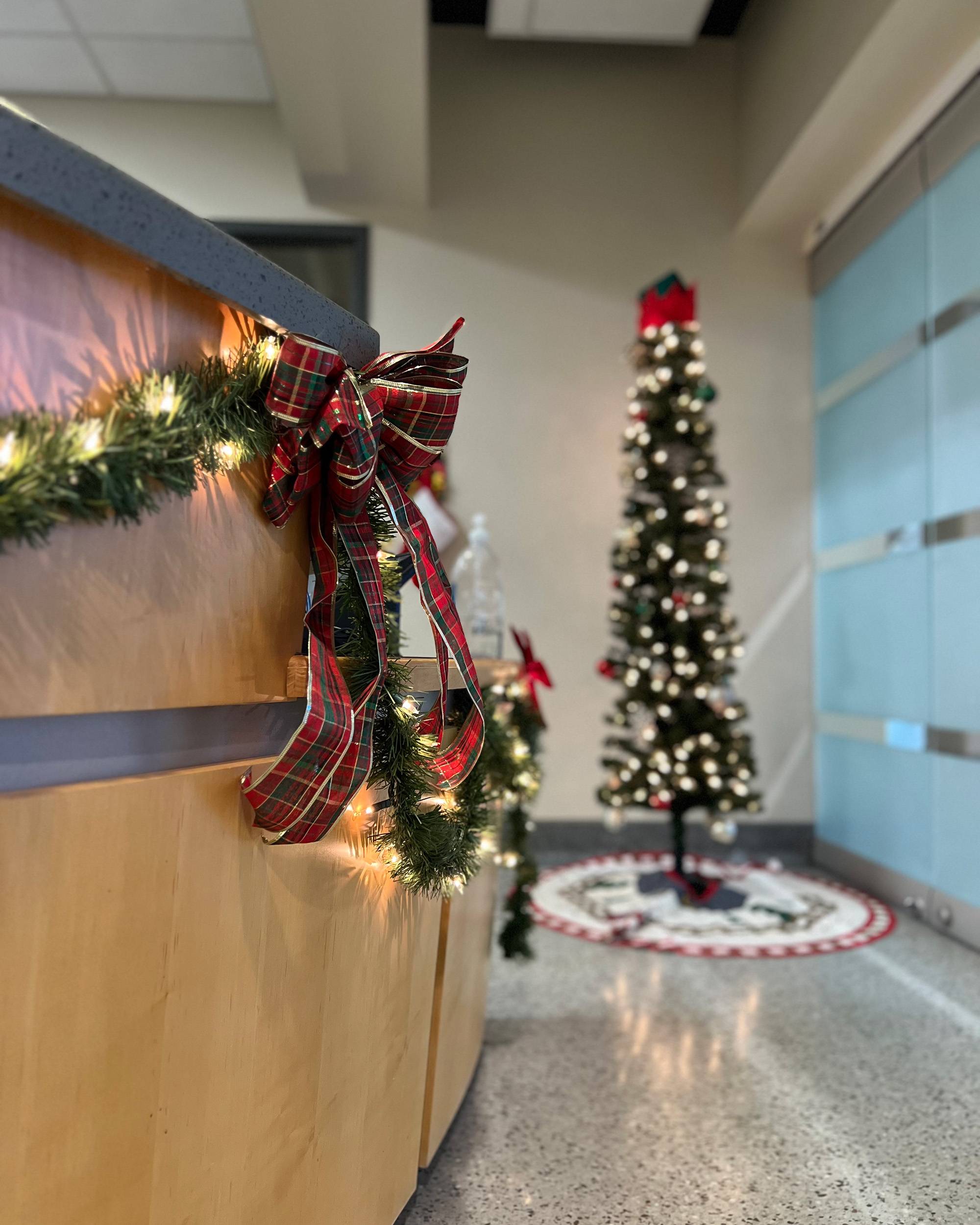Holiday decor inside McCoy Hall office