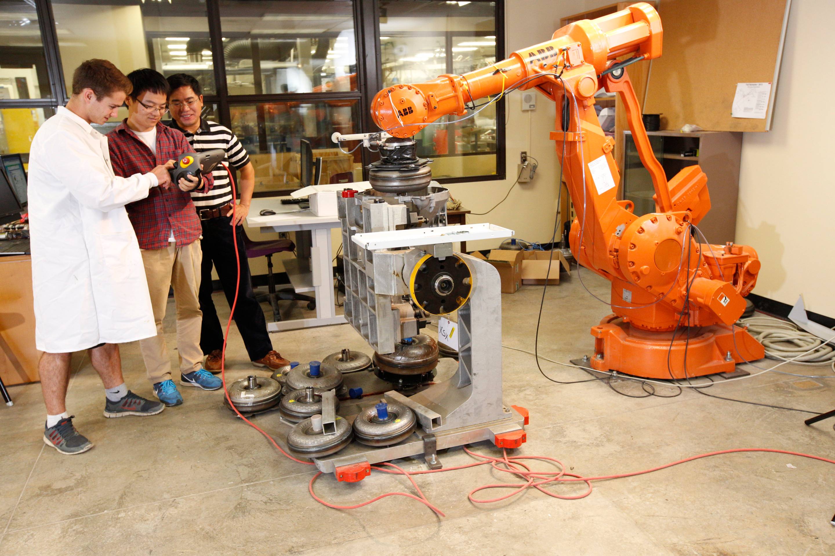 Robotic arm being tested in a lab