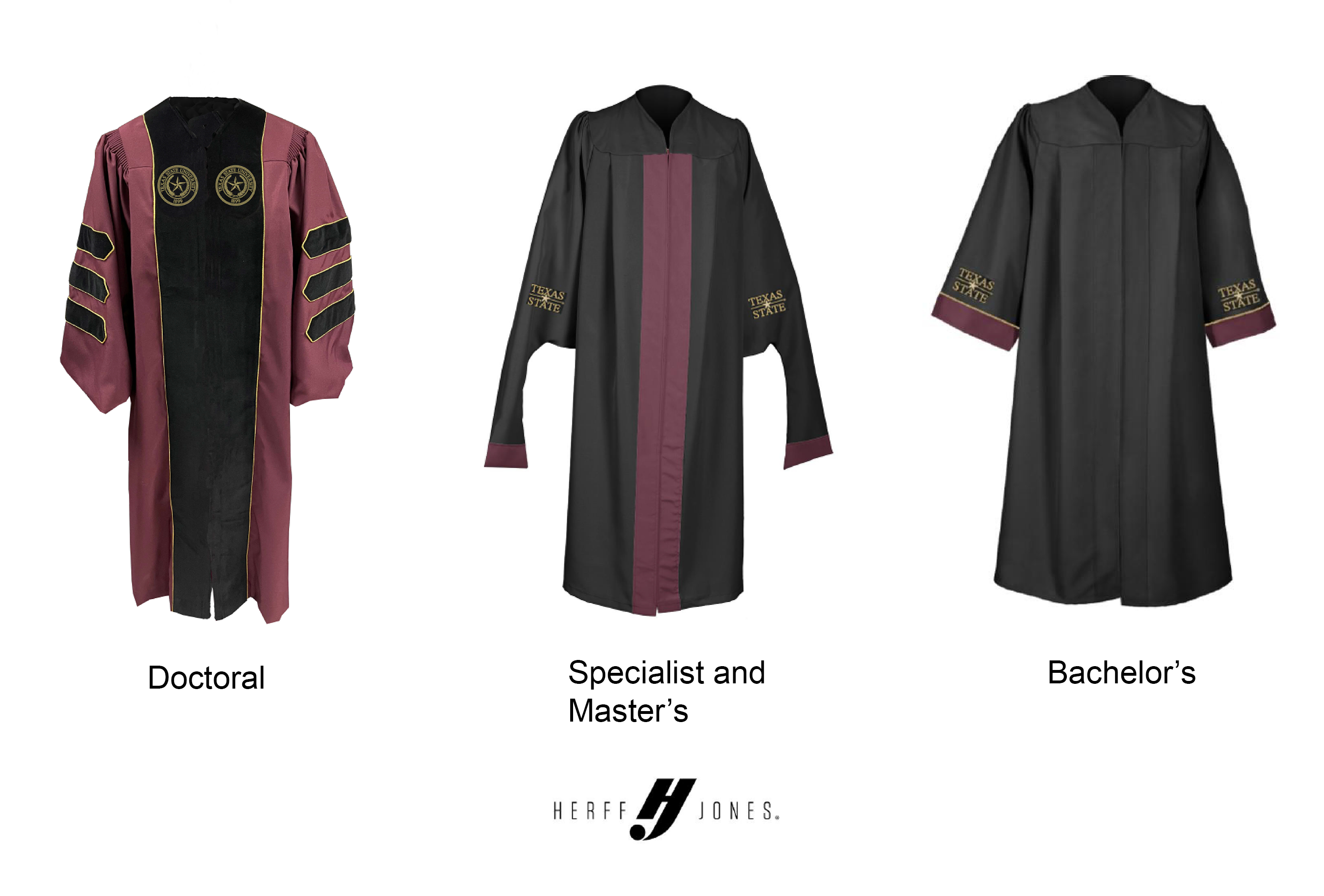 Doctoral, Master's and Bachelor's regalia preview
