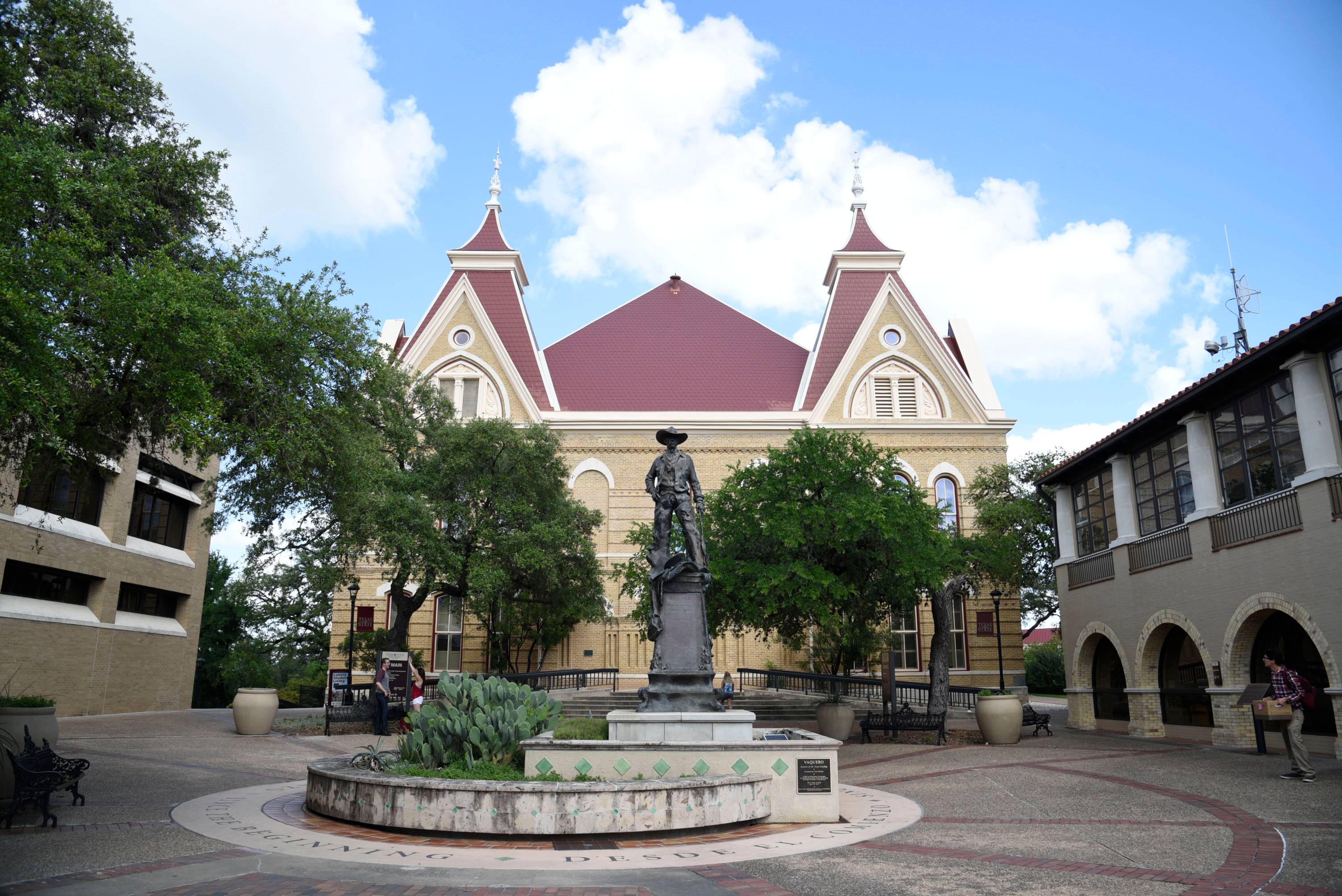A photo of the front of old main