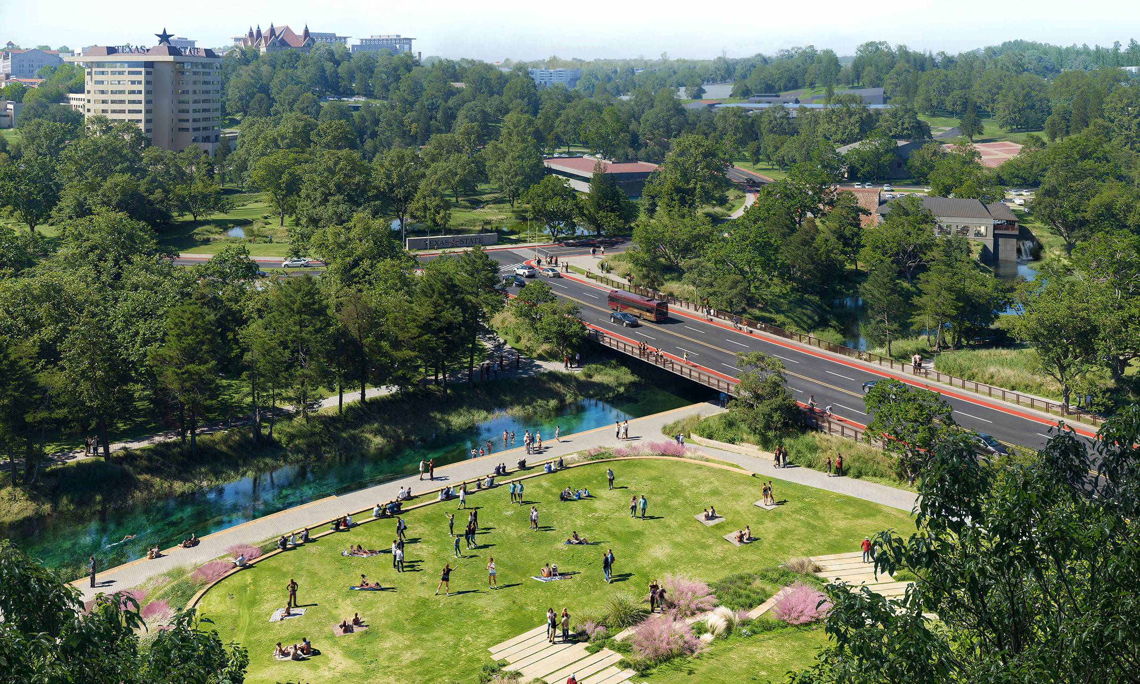A rendering of how Aquarena Springs Drive bridge may appear in the future. 