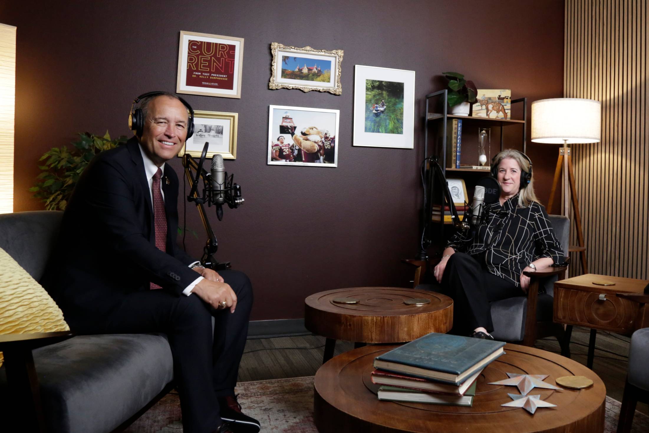 kelly damphousse and pac-12 commissioner Teresa Gould