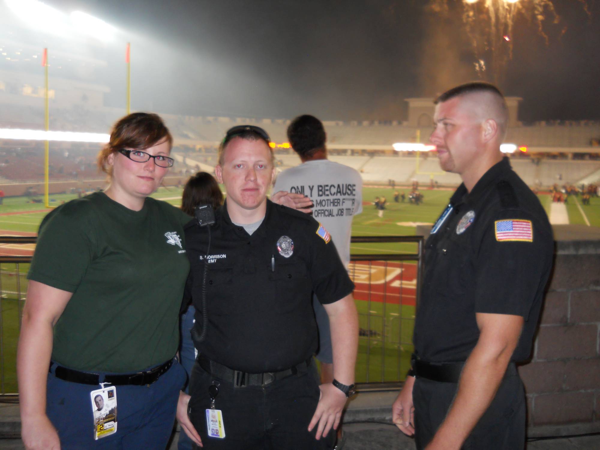 Medical Explorers working along side police during football games