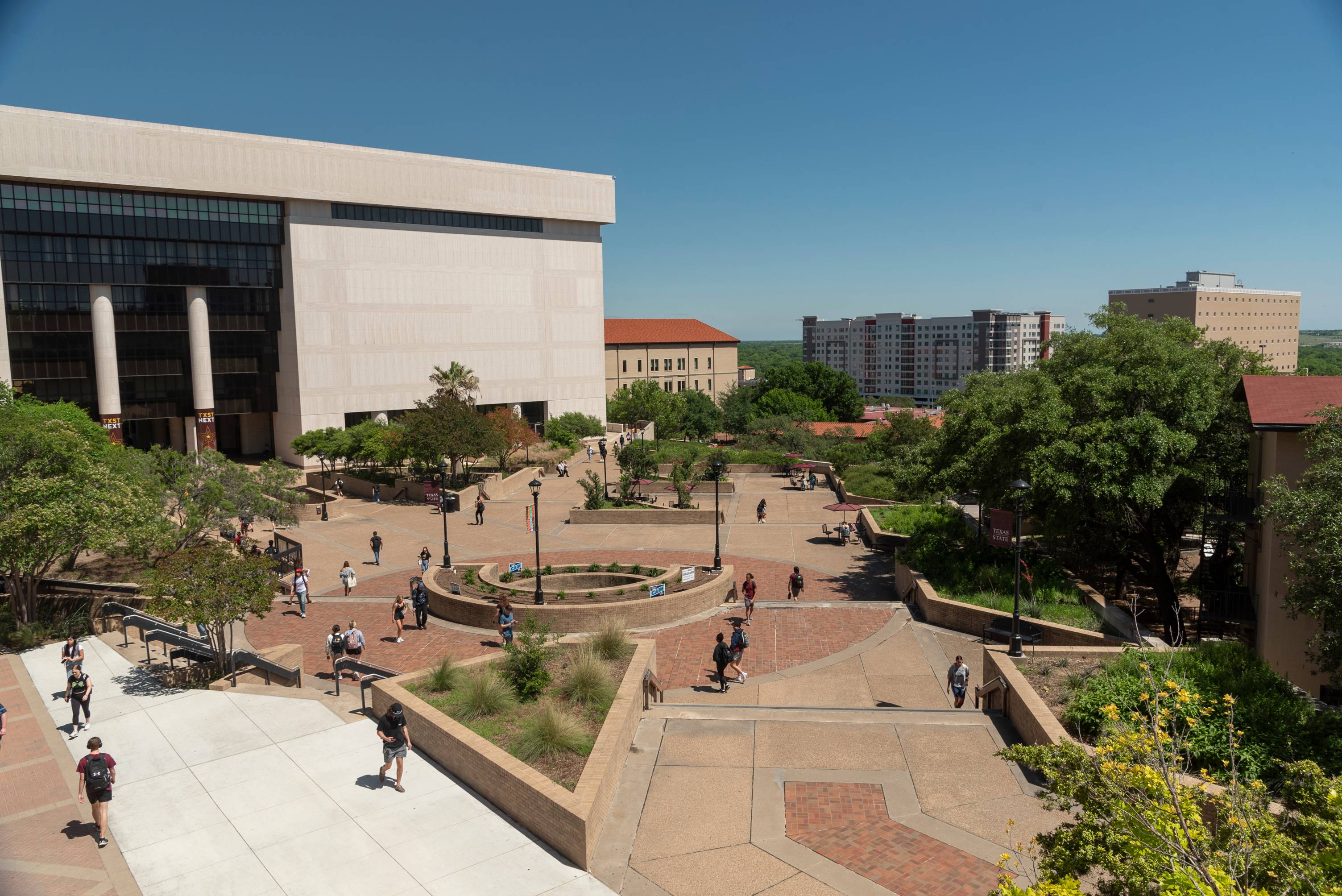 San Marcos campus view of Alkek