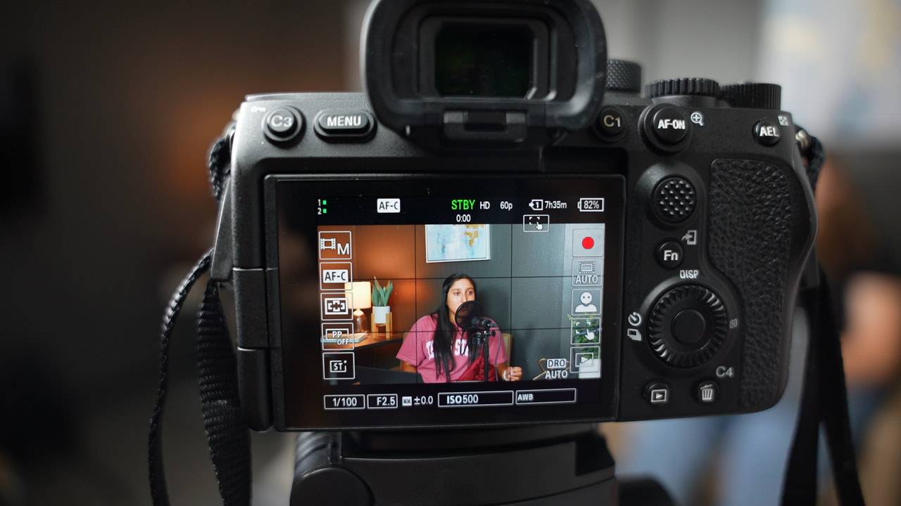 Students working on a podcast