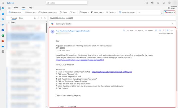 Waitlist Notification