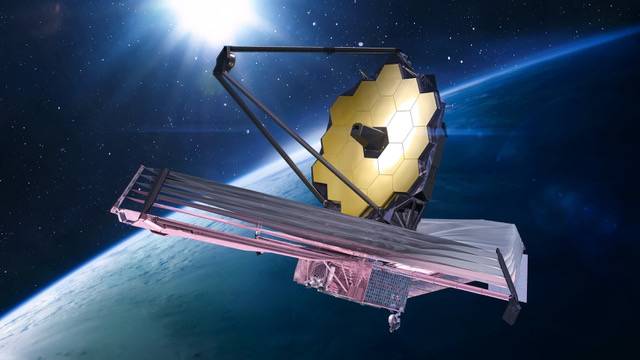 A web space telescope in outer space
