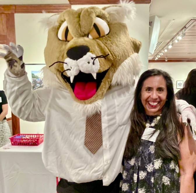 Sylvia with Boko the Bobcat
