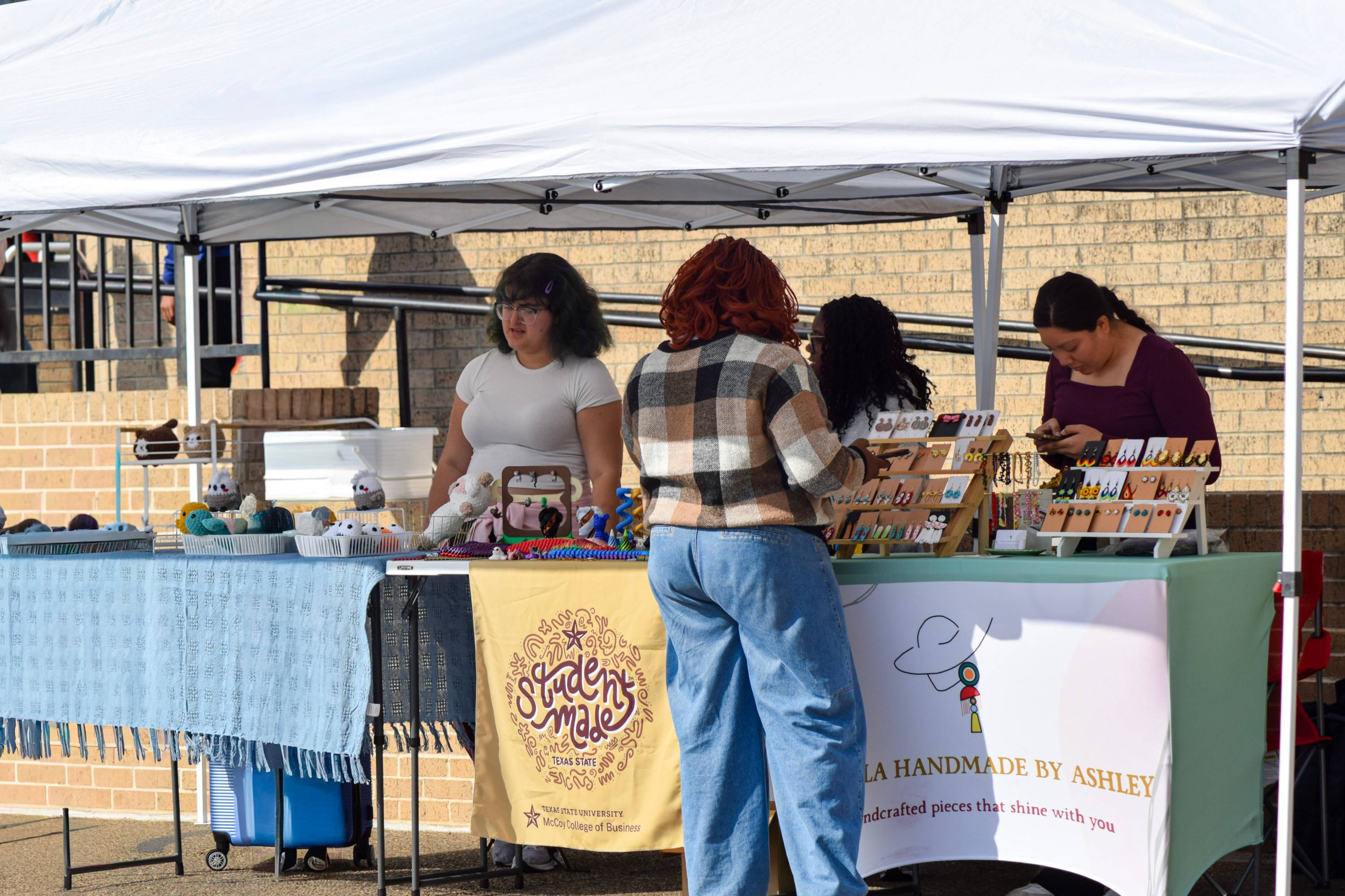 Students shopping at Bobcat Bazaar.