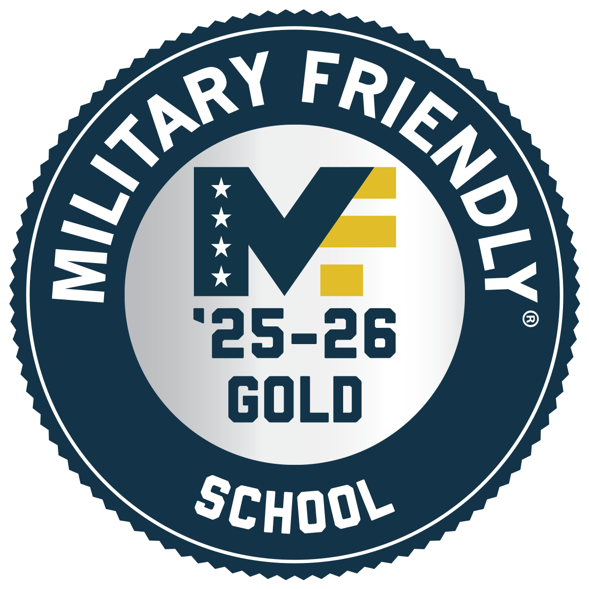 Military Friendly top 10 school badge