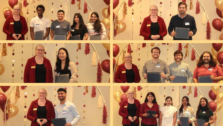 Winners from 2026 datathon in photo collage with Dr. Kelly Visnak