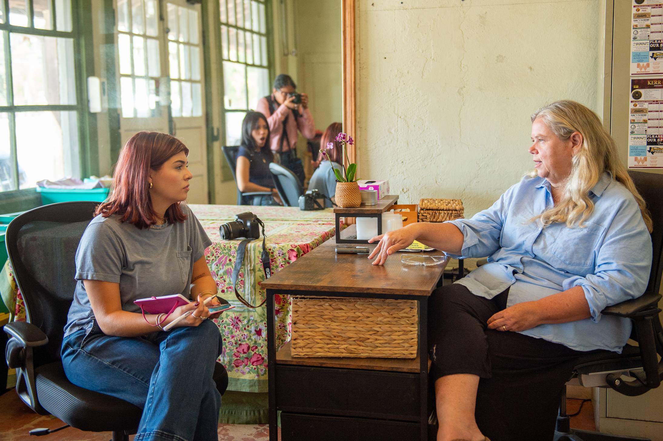 student interviewing